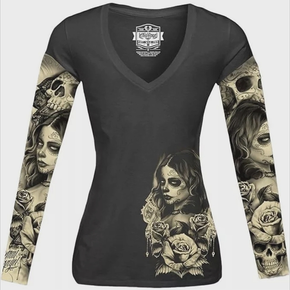 Death Threat Lethal Angel  Long sleeve Tee Women's size XL